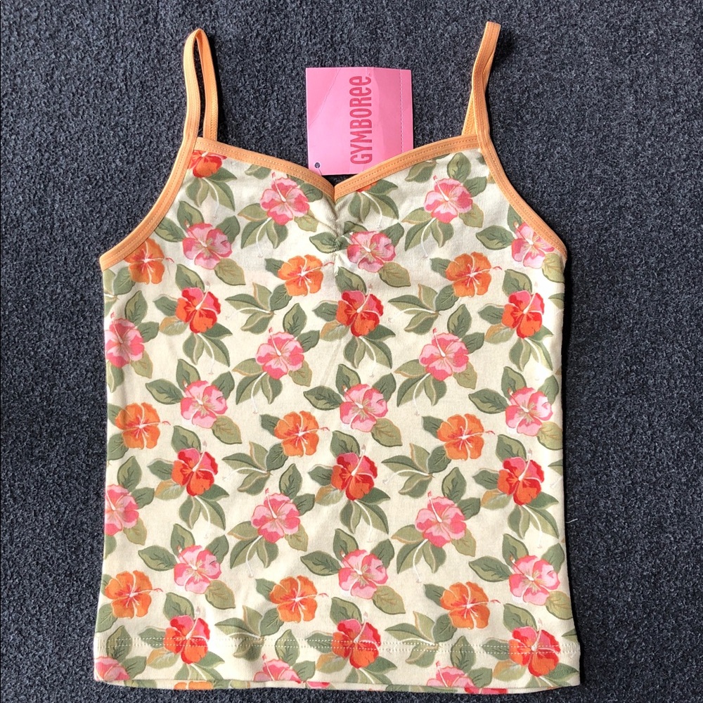 Gymboree Aloha Wahine 100% Cotton Floral Camisole Size 3-4, 5-6 Or 7-8